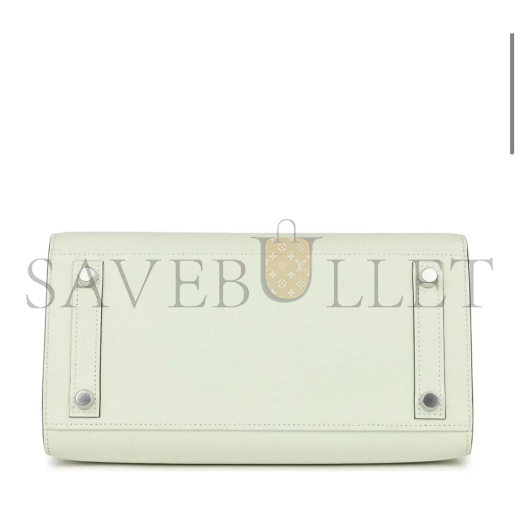 HERMÈS MASTER BIRKIN 25 SWIFT LEATHER BUBBLE GREEN SILVER BUCKLE BAG H049362CK01 (25*20*13cm)